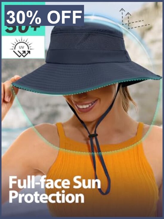 UV Protection Sun Hat with Ponytail Hole Waterproof Breathable for Hiking